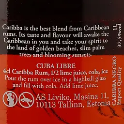 Ром Caribba Negro, 37,5%, 1 л - мініатюра 3