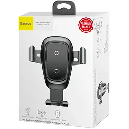 Автомобільний тримач холдер із БЗУ Baseus Wireless Charger Explore Gravity Car Mount WXYL-K01 Black - мініатюра 5