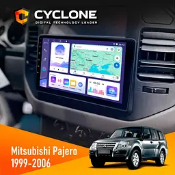 Штатна магнітола Mitsubishi Pajero 1999-2006 Wood Cyclone C9-011 4x64, DSP Cyclone (НФ-00007077)