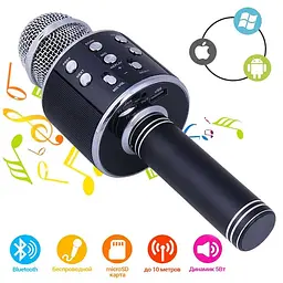Караоке Мікрофон-колонка WS858 Black - мініатюра 4