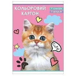 Картон кольоровий 11В-017 9 аркушів