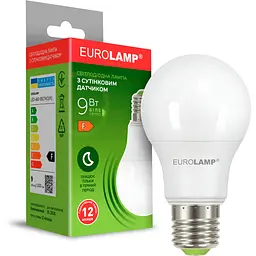 Світлодіодна лампа Eurolamp LED з сутінковим датчиком 9W E27 4000K (LED-A60-09274(D/N)