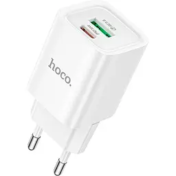 Мережевий зарядний пристрій Hoco C149A PD30W+QC3.0 USB-C/USB-A White [135353]