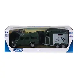 Автомодель 520460.270 "Land Rover з причепом та фігурками коней" TechnoDrive в коробці (8713219578902)