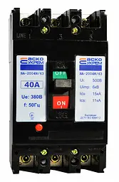 Автоматичний вимикач силовий 3р 40А ВА‑2004N/63 АСКО‑УКРЕМ (A0010040063) - мініатюра 2