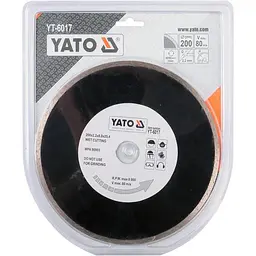 Диск алмазний суцільний YATO Ø=200х8.0x25.4 мм (YT-6017)