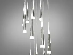 Люстра стельова LED Diasha 3002/15HR, 60W, 3300 лм, хром, для холу, каскадна, регулювання висоти, IP20 - мініатюра 4