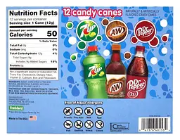Льодяники тростини Candy Canes 12 шт Dr Pepper A&W 7UP, 150г - мініатюра 5