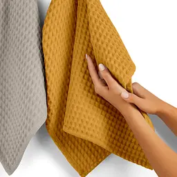 Вафельні рушники Marigold Greek Waffle 2шт 55х90см/75х130см (SetTw_GreekWaffle_23Curcuma55x90_35Bronze75x130) - мініатюра 8