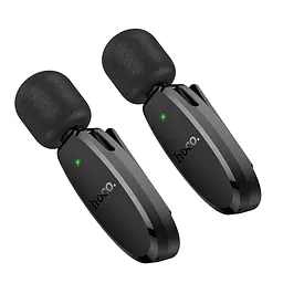 Бездротова мікрофонна система HOCO L15 dual-mic (iP/Type-C) Black (6942007638623) - мініатюра 5
