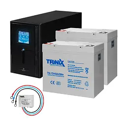 Комплект резервного живлення: Kraft PSW1500VA/1200W(LCD)24V UPS + гелева батарея 1143 Вт*год (42-00062-2)