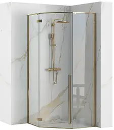 Душова кабіна Rea Diamond 80x80 gold REA-K6615, Золотий, Універсальна, прозорий