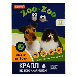 Краплі Zoo-Zoo для котів та собак вагою захист від бліх і кліщів 4 піпетки x 0.8 мл - мініатюра 5