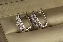 Сережки Xuping Jewelry світлофор 1.5 см сріблясті - мініатюра 2