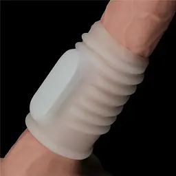 Насадка на пеніс Lovetoy Knights Ring Vibrating Spiral 10 см білий - мініатюра 4