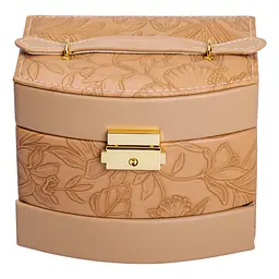 Кейс-скринька для прикрас із замком 15,5х11,5х11,5 см із екошкіри, коричневий Yiwu HP-5-23BR - мініатюра 11