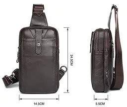 Сумка чоловіча шкіряна через плече 14983 Vintage коричневий - мініатюра 3