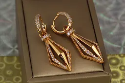 Сережки підвіски Xuping Jewelry ліхтарик 4,2 см золотисті - мініатюра 2