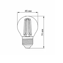 LED-лампа Videx Filament G45F 6W E27 3000K (25798-000) - мініатюра 3