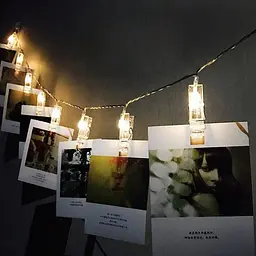 Світлодіодна гірлянда Sun Lamp з прищіпками для фото 10 led 2 м на батарейках