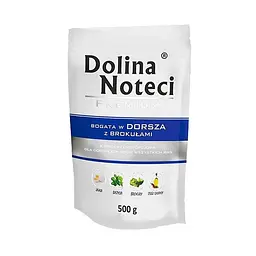 Вологий корм для собак Dolina Noteci Premium з тріскою та броколі, 500 г