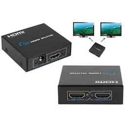 Розгалужувач HDMI на 2 монітори, 1X2 HDMI Splitter Чорний, сплітер hdmi на 2 монітори 1080p, hdmi хаб - мініатюра 5