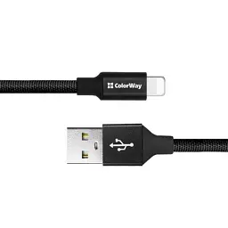 Дата кабель USB 2.0 AM to Lightning 0.25m black ColorWay (CW-CBUL048-BK) - мініатюра 4