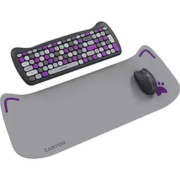 Комплект (Клавіатура та Миша) CANYON HSET-W6 EN Kitty Edition AAA+АА Wireless Violet - мініатюра 2