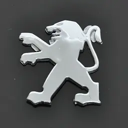 Емблема для Peugeot 80 x 75 мм пластикова Xром скотч