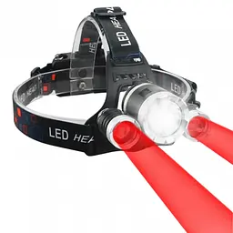 Ліхтар налобний з червоним світлом PLD 3000-T6+2XPE (RED) 2x18650 ЗП Type-C - мініатюра 2