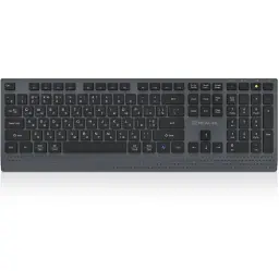 Клавіатура бездротова REAL-EL RK-715W, Black/Grey, EN/UA, Bluetooth/2.4GHz/USB, мембранні клавіші (109 шт), радіус дії до 10 м, кабель 1.5 м (EL123100051)