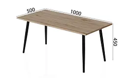Стіл журнальний Монтана Ferrum-decor 45x100x50 Чорний метал ДСП Дуб Сан-Марино 16 мм (FRD-106716) - мініатюра 5