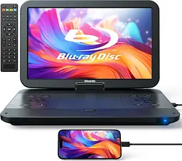 Портативний Blu-ray/DVD плеєр 17.6" з екраном 15.4", HDMI, Full HD, акумулятор 4000 мА·год