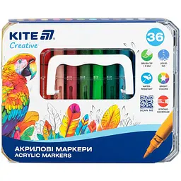 Маркери акрилові Kite Creative з рідкими чорнилами 36 шт. (K-1163)