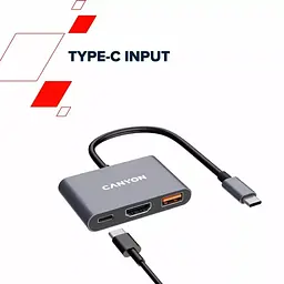 Концентратор Canyon hub DS-4 3in1 USB-C Grey (CNS-TDS4) - мініатюра 11