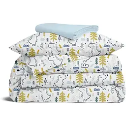 Комплект постільної білизни Cosas Dreaming dino CS1 Підлітковий білий (DinoContourForest_58LBlue_155)