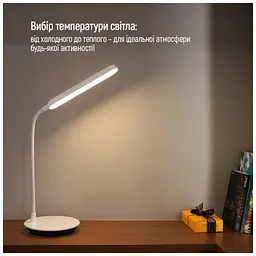 Настільна лампа ColorWay Portable & Flexible 360, 4W, battery 1800 mAh (CW-DL12FB-W) - мініатюра 10