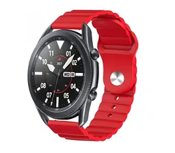 Ремінець BeWatch для Samsung Galaxy Watch 42/3 41 мм/Active/Active 2 силіконовий 20 мм Wave Червоний (1010704) - мініатюра 5