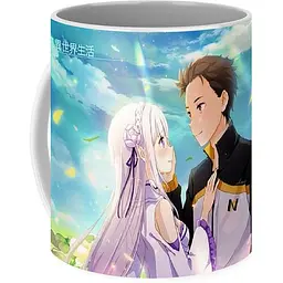 Кухоль GeekLand Життя з нуля в альтернативному світі Re:Zero Емілія та Субару RZ.02.10 330 мл різнобарвний - мініатюра 3