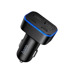 Адаптер автомобильный HOCO Barry f6-port car charger Z63 2USB/2Type-C, 15W/3A
