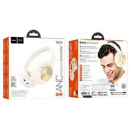 Навушники накладні Hoco W54, Bluetooth 5.4, ANC, 400 mAh, 30h milky white - мініатюра 4