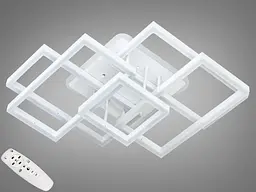 Стельова LED-люстра з пультом, диммером та підсвічуванням 170 ВТ Diasha 7003WH LED 3color dimmer