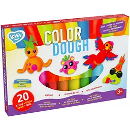 Набор для лепки с тестом Lovin Color Dough 41204, 20 стиков.