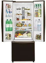 Холодильник Hitachi R-WB480 нижня морозильна камера 3 двері Ш680xВ1780xГ797 377л A+ Коричневе скло (R-WB480PUC2GBW) - мініатюра 3