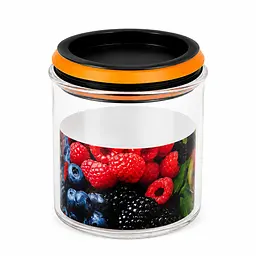 Місткість скляна 400 мл для сипких продуктів і сухих інгредієнтів із герметичною кришкою Жовтогарячий Помаранчевий 88591 - мініатюра 3