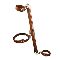 Фіксатор-розпірка LOCKINK Adjustable Spreader Bar Set, коричневий, шкіряний, ремені для шиї, рук/ніг - мініатюра 3