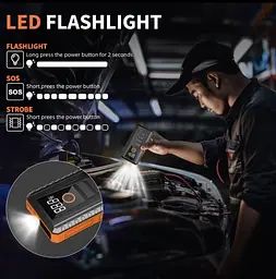 Пусковий пристрій для авто Jump Starter 12V, портативний бустер з LCD дисплеєм - стартер - мініатюра 4