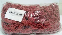 Банківські гумки, Plast, №25, червоні, 1,2 мм, діаметр 25 мм, 1 кг, для фіксації грошей і касової роботи