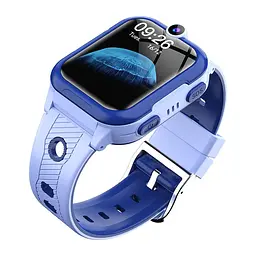 Дитячий смарт годинник Lemfo Y28 з GPS геолокацією, Wi-Fi, відеодзвінками, прослуховуванням, Nano-SIM, кнопкою SOS, голосовим чатом, камерою та вологозахистом IP67 Синій - мініатюра 4