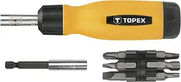 Викрутка 1/4", бітотримач 12 біт, SL,PH,PZ,Torx, сталь CrV набір 14шт Topex hoz0014109 - мініатюра 2